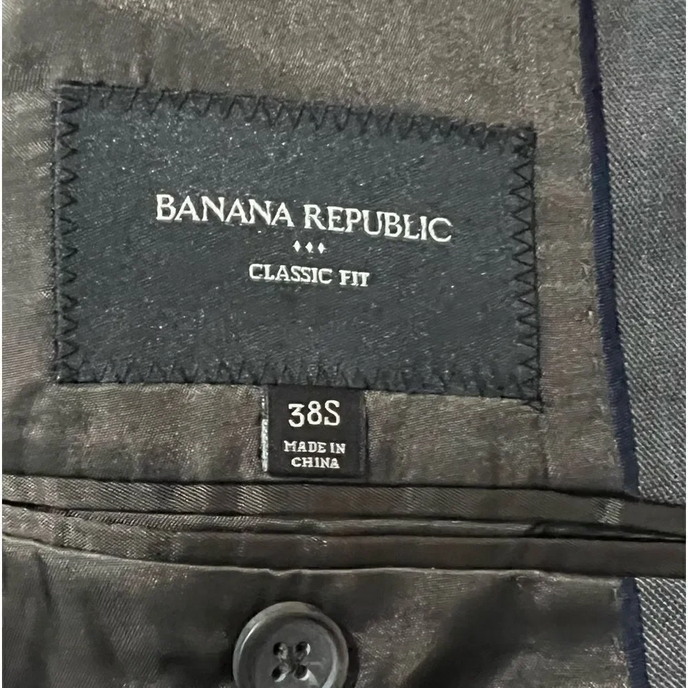 Banana Republic for Macy’s Classic Fit Men’s Gray Blazer Sz 38S Padded Shouldes